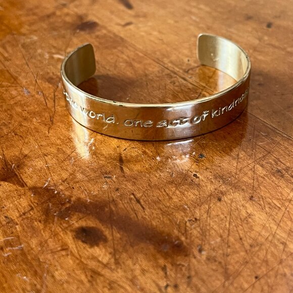 Rustic Cuff Inspire "Act of Kindness..." Brass Cuff Bracelet - Picture 4 of 6